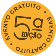 Selo indicando a 5º edição do evento e sua gratuidade